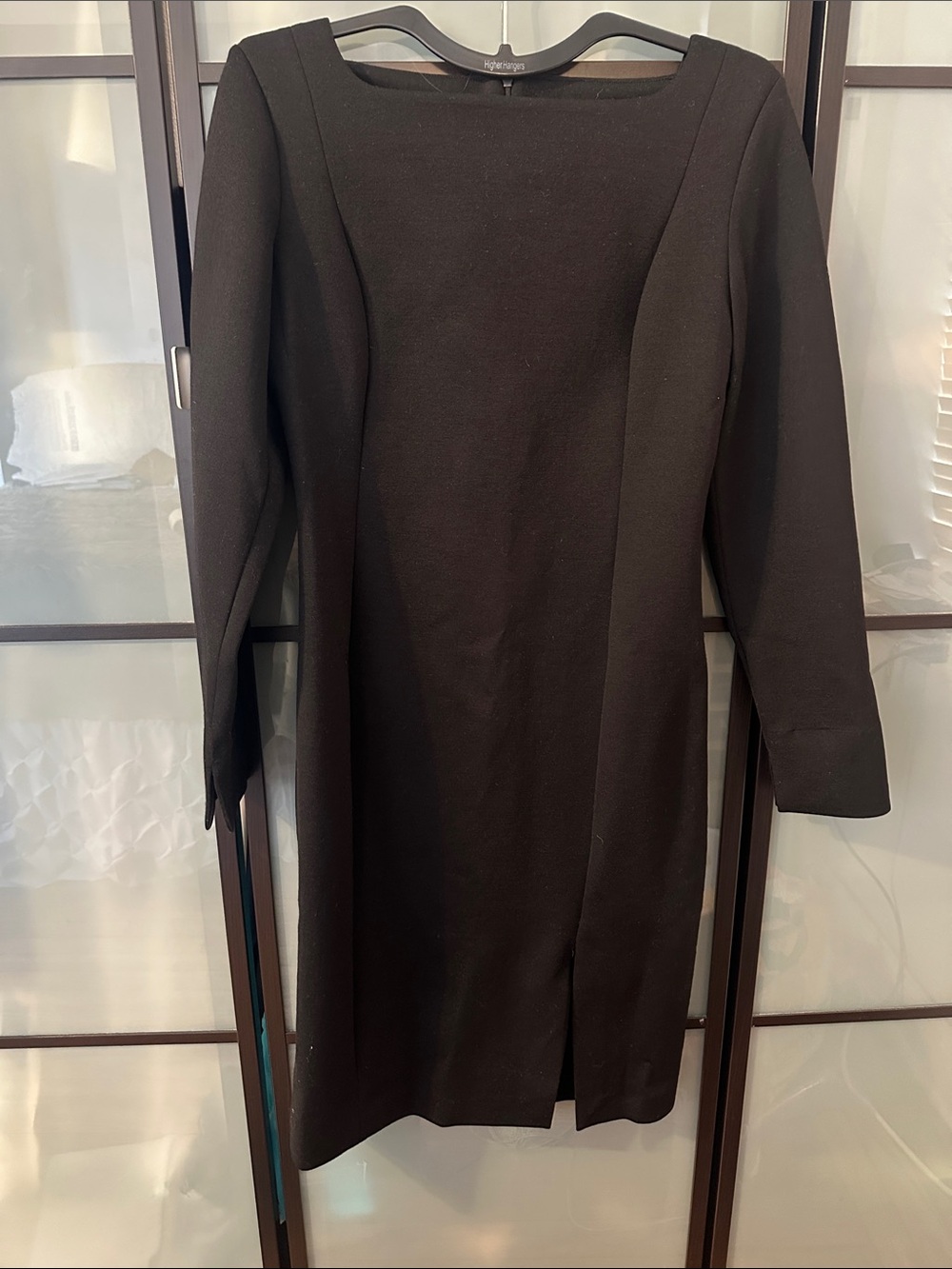 MM Lafleur Black Long-Sleeve Sheath Dress